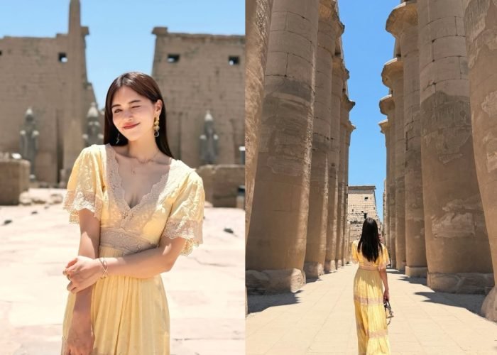 日本人女性のルクソール旅行の美しい写真